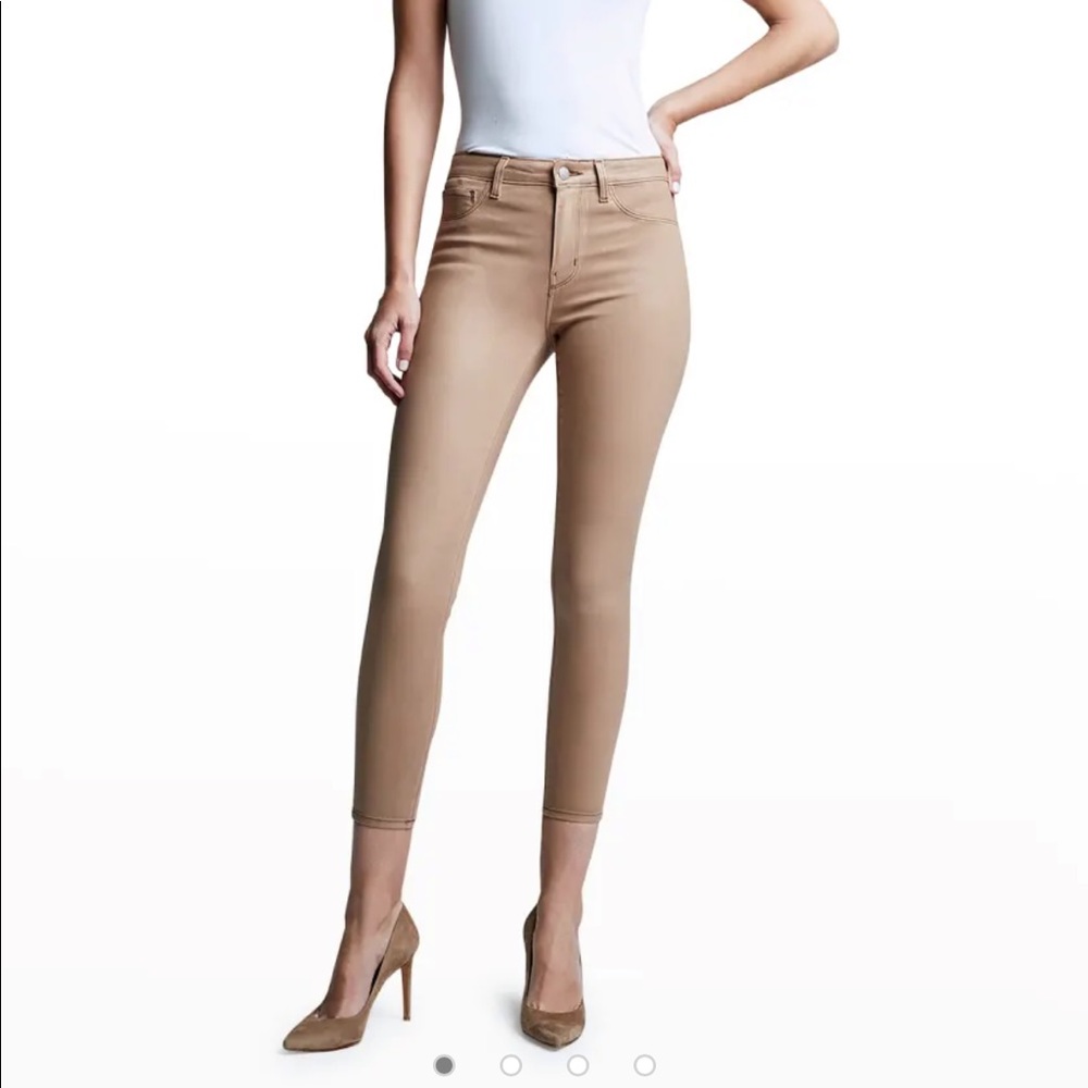 NWT Cappuccino Brown Margot High-Rise Coated Skinny Jeans size 27